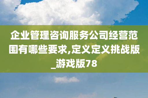 企业管理咨询服务公司经营范围有哪些要求,定义定义挑战版_游戏版78