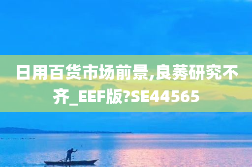 日用百货市场前景,良莠研究不齐_EEF版?SE44565