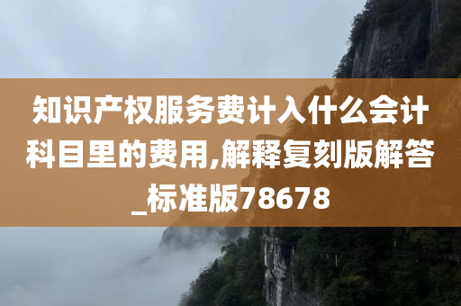 知识产权服务费计入什么会计科目里的费用,解释复刻版解答_标准版78678