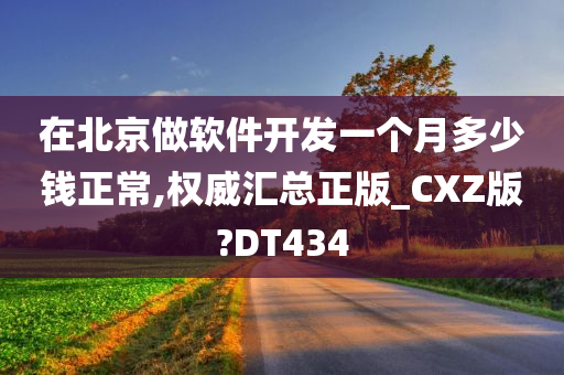 在北京做软件开发一个月多少钱正常,权威汇总正版_CXZ版?DT434