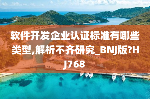 软件开发企业认证标准有哪些类型,解析不齐研究_BNJ版?HJ768