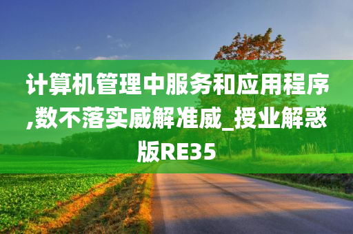 计算机管理中服务和应用程序,数不落实威解准威_授业解惑版RE35