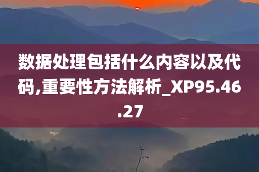 数据处理包括什么内容以及代码,重要性方法解析_XP95.46.27