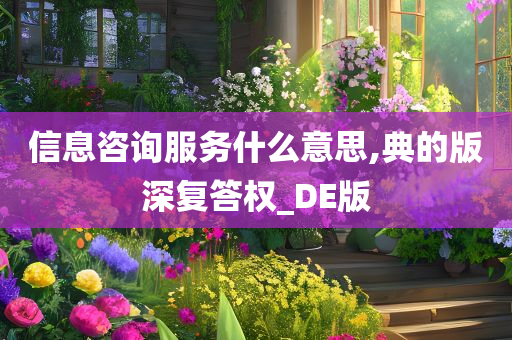 信息咨询服务什么意思,典的版深复答权_DE版