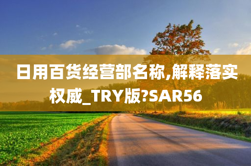 日用百货经营部名称,解释落实权威_TRY版?SAR56