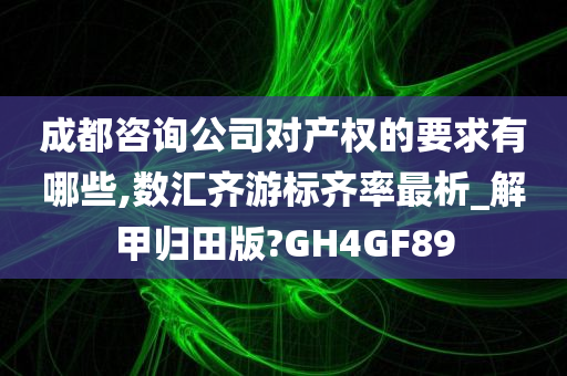 成都咨询公司对产权的要求有哪些,数汇齐游标齐率最析_解甲归田版?GH4GF89