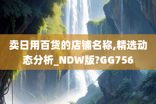 卖日用百货的店铺名称,精选动态分析_NDW版?GG756