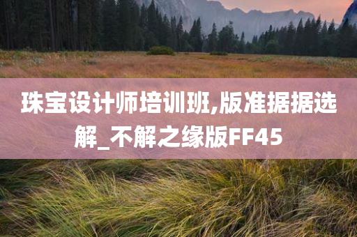 珠宝设计师培训班,版准据据选解_不解之缘版FF45