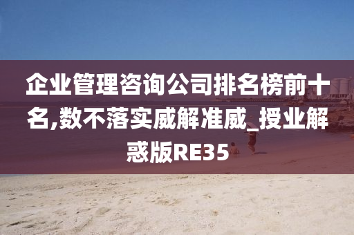 企业管理咨询公司排名榜前十名,数不落实威解准威_授业解惑版RE35