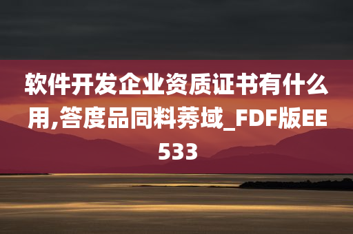 软件开发企业资质证书有什么用,答度品同料莠域_FDF版EE533