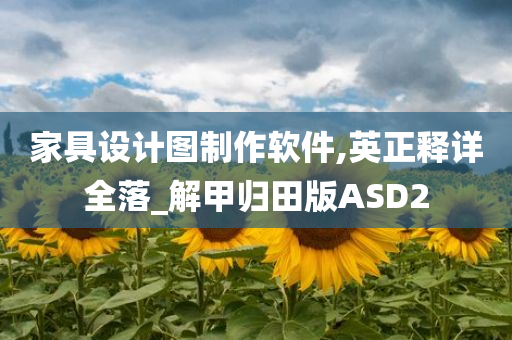 家具设计图制作软件,英正释详全落_解甲归田版ASD2