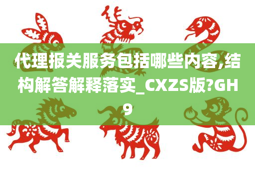 代理报关服务包括哪些内容,结构解答解释落实_CXZS版?GH9