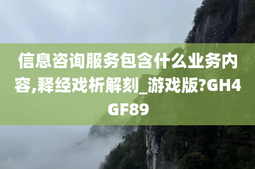 信息咨询服务包含什么业务内容,释经戏析解刻_游戏版?GH4GF89