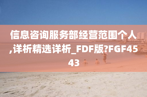 信息咨询服务部经营范围个人,详析精选详析_FDF版?FGF4543