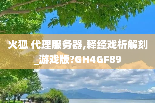 火狐 代理服务器,释经戏析解刻_游戏版?GH4GF89